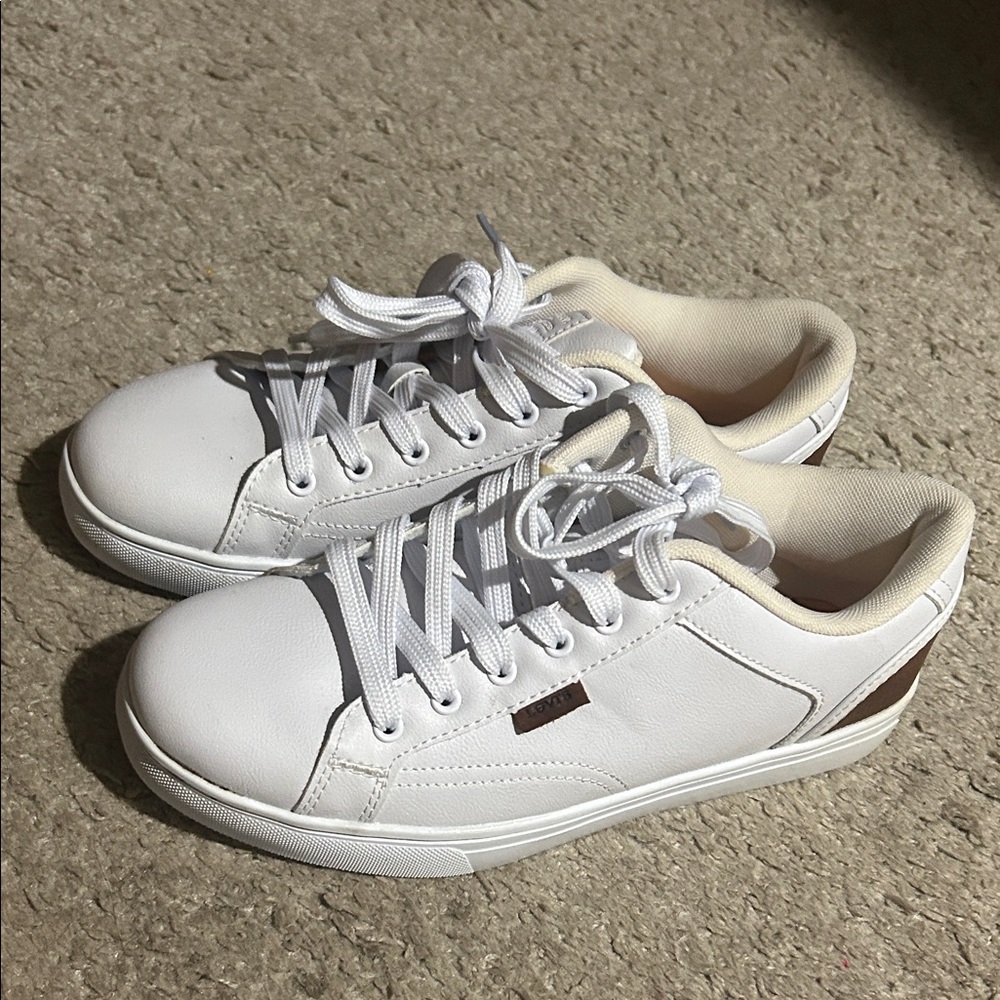 Levi's Men's Sneakers in White with Brown Details